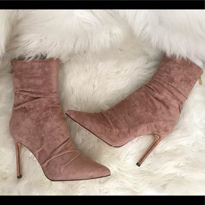 Blush Rose Suede Bootie- NEW